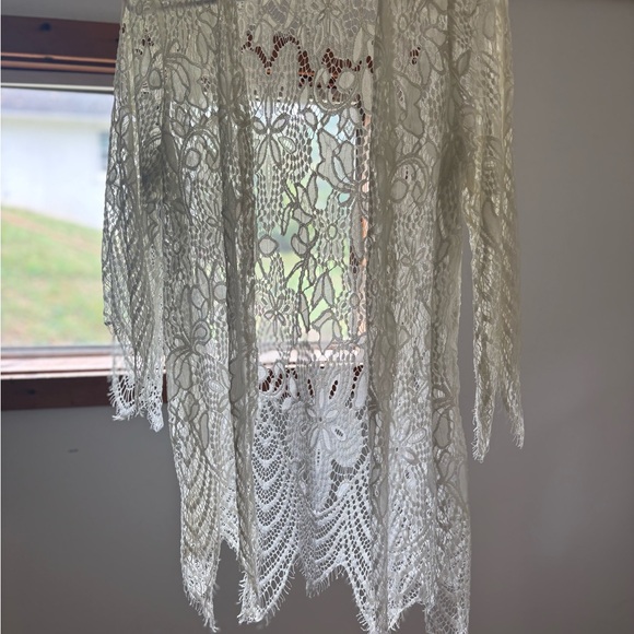 Absolutely Famous Asymmetrical Lace Top - White - Picture 1 of 3